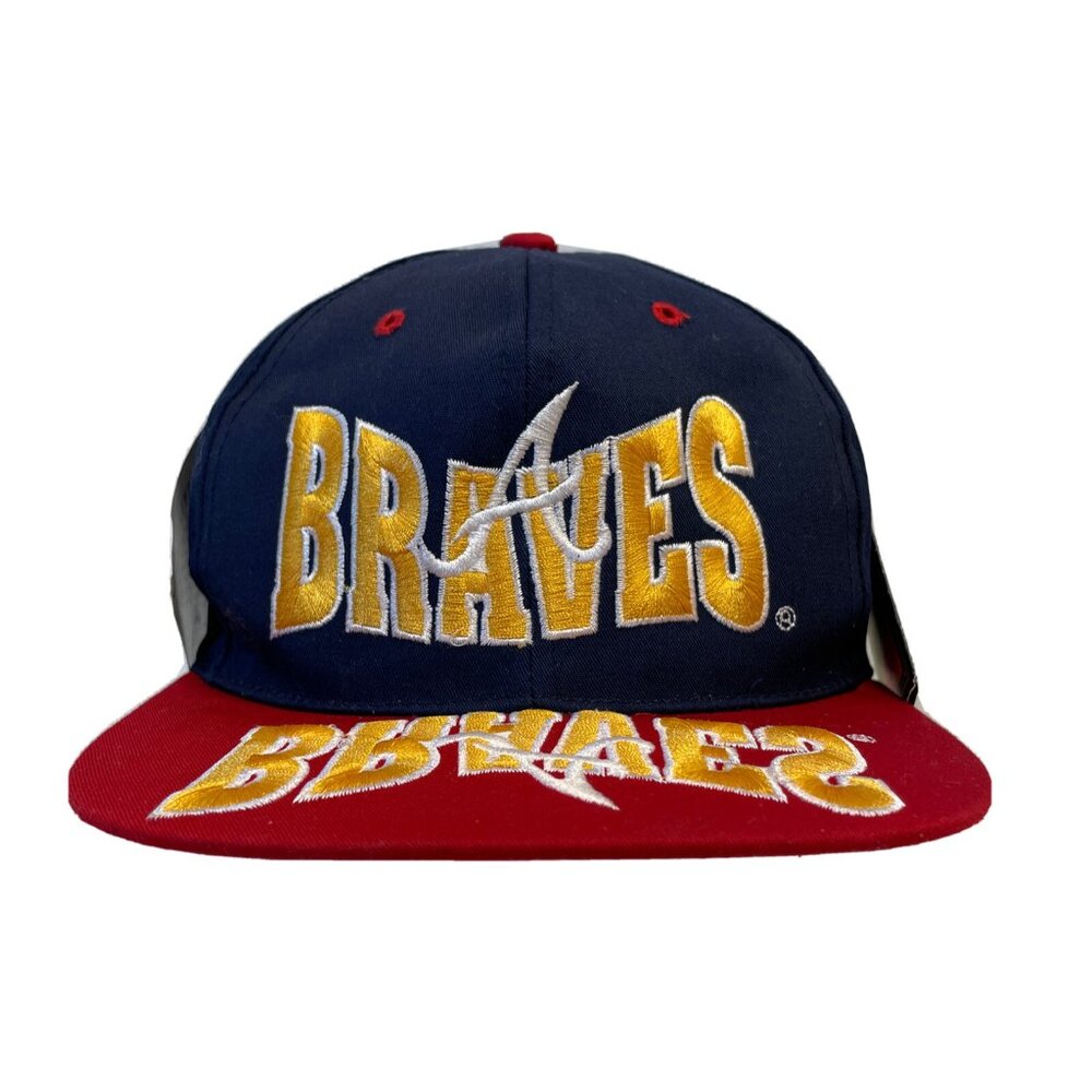 Vintage Atlanta Braves Snapback Baseball Hat Cap Mirror Reflection 1994 New RARE